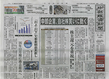 中部経済新聞掲載記事1