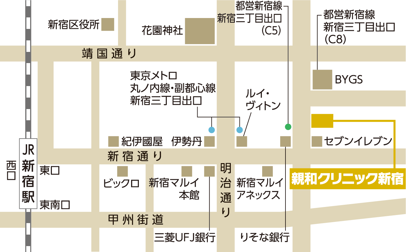 新宿本院の地図